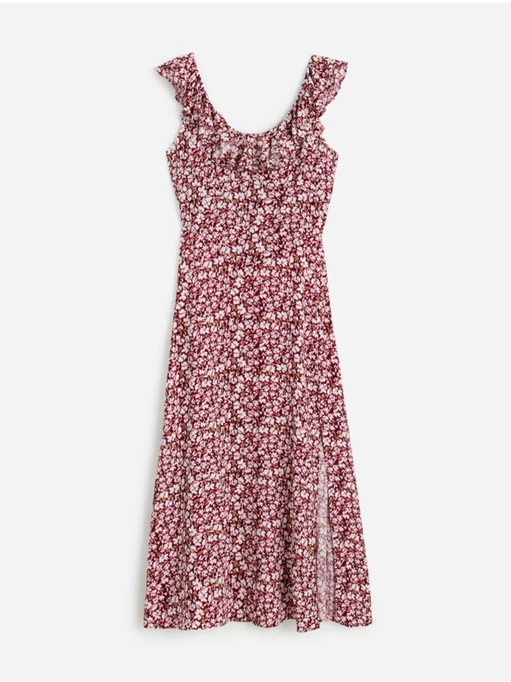 NWOT! MADEWELL Ruffled Scoopneck Maxi Dress Emma Floral Burgundy Size 4 🌸 - Picture 15 of 15